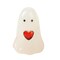 1/2Pcs Love Heart Ghost Figurine Glow-In-The-Dark Little Ghost Ornament Halloween Miniature White Ghost Statue Garden